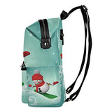 Colourlife Snowman Snowboarding Stylish Casual Shoulder Backpacks Laptop School Bags Travel