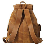 Polare Thick Genuine Leather Backpack Vintage College Laptop Bag