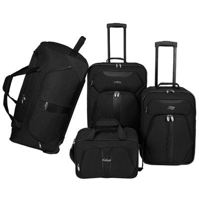U.S. Traveler 4-Pc Luggage Set (Black)