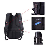 Swissdigital Pixel Travel Laptop Backpack-Laptops Backpack with USB Charging Port Smart Bag with RFID for Men & Women School Computer Bags Fits 15.6" Laptop and Notebook, Black SD-857