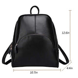 ABage Women's Backpack Purse Vintage Genuine Leather Travel Lightweight Backpack, Black