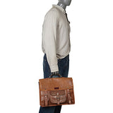 Sharo Leather Bags Leather Messenger And Brief Bag (Brown)