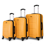 Inusa Pilot Lightweight Hardside Spinner 3 Piece Set 20”, 24", 28" Mustard