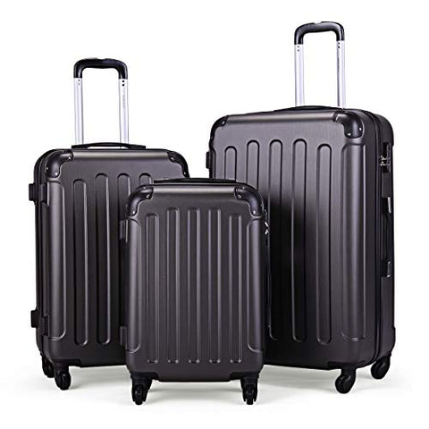 Sandinrayli 3 Pcs Luggage Set, Lightweight & Durable Travel Suitcase with Spinner Wheels, 20” 24” 28” Hardside Spinner Set