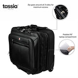 Executive Laptop Roller Bag Wheeled Pilot Case Briefcase Overnight & 15" - 17" Laptop Compartment