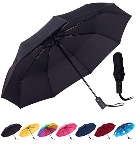 Rain-Mate Compact Travel Umbrella - Windproof, Reinforced Canopy, Ergonomic Handle, Auto Open/Close