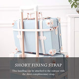 Unitravel 12inch Vintage Carry on Suitcase PU Leather Train Case with Combination Lock for Women (Embossed Blue)