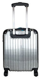 Carryon Travel Bag Rolling 4 Wheel Spinner Lightweight Luggage Case Silver