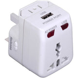 Travelon Worldwide Adapter And Usb Charger, White, One Size