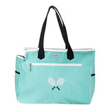 Ame & Lulu Kensington Crossed Racquet Court Bag (Aqua/Black)