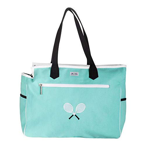 Ame & Lulu Kensington Crossed Racquet Court Bag (Aqua/Black)