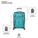 SwissGear Sion Softside Luggage with Spinner Wheels, Teal, Carry-On 21-Inch