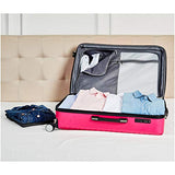 AmazonBasics Geometric Luggage Expandable Suitcase Spinner 28-Inch, Pink