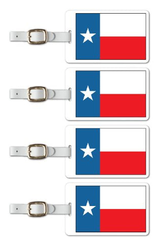 Tag Crazy Texas Premium Luggage Tags Set Of Four, Red, One Size