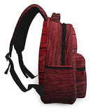 Multi leisure backpack,Maroon,Wooden Planks Timber Board Ancient Tre, travel sports School bag for adult youth College Students