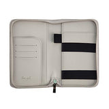 Phone Charging Passport Holder -Multiple Variations with Upgraded Power Bank- RFID Blocking - Travel Wallet Compatible with All Phones - Travel Accessories (Cool Gray)