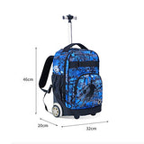Yexin Rolling Backpack 18 Inch For School Travel With Rain Cover,Blue Galaxy (Color : Style B)