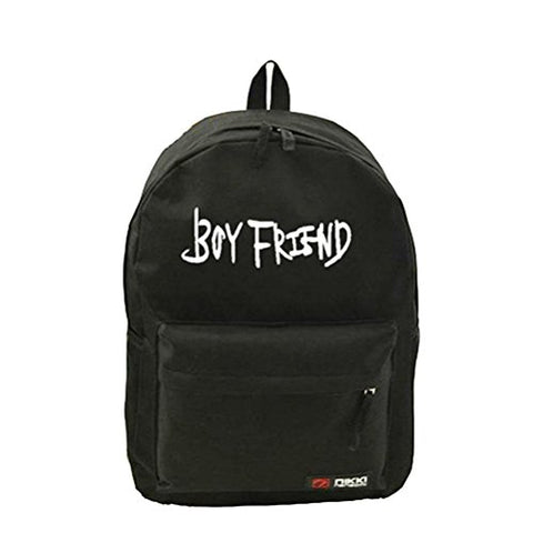 Bibitime Black Boyfriend Backpack Canvas Bookbags Shoulder School Bags Satchel