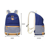 S Kaiko Stripe Canvas Backpack School Bakcpack For Women And Men School Bag Daypack Rucksack