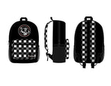 Fnaf Black With Checkered Print Backpack, Freddy Fazbear Camera Snapshot Logo, Black Five Nights At