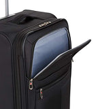 SwissGear 4010 Softside Luggage with Spinner Wheels, Black, Checked-Medium 23-Inch