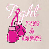 Fight for a Cure Fight Support Breast Cancer Awareness Graphic Reusable Gusseted Tote Bag, Natural, One Size