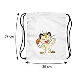 Orlesp Original Shoulder Bag Pumping Rope Backpack Pokemon Go! Pattern Printed Bundle Mouth