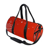 OuLian Duffel Bag Red Christmas Background Women Garment Gym Tote Bag Best Sports Bag for Boys