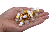 Wresty 50 Pcs Clear Glass Dropper Vails 1ml Mini Essential Oils Sample Dropper Bottles For Traveling Essential Oils Perfume Cosmetic Liquid,With 2 pcs dropper