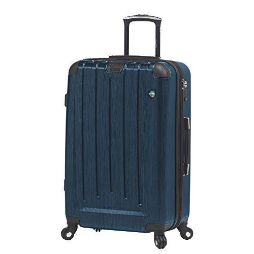 Mia Toro M1028-26In-Blu Italy Diamante Spazzolato Hardside 26 Inch Spinner Luggage, Blue