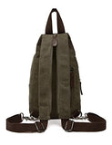 Berchirly Vintage Military Mini Canvas Shoulder Crossbody Bag Backpack Army Green