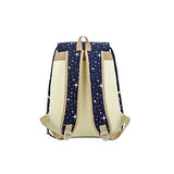 Girls' Canvas Backpack Set 3 Pieces Patterned Bookbag Laptop School Backpack (black)
