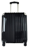 Trendy Flyer Carryon Travel Bag Rolling 4 Wheel Spinner Luggage Case Black