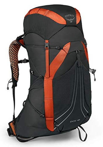 Osprey Exos 48 Men's Backpacking Backpack, Blaze Black, Medium