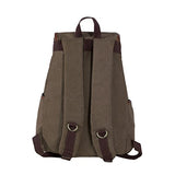 ABage Unisex Canvas Backpack Medium Vintage Travel College High School Book Bag, Khaki