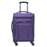 Renwick 20 Inch Softside Lightweight Spinner Luggage Carry On Suitcase Purple