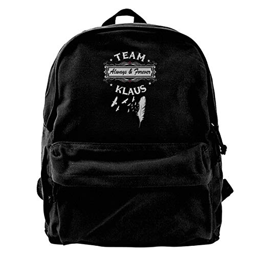 WUHONZS Canvas Backpack Vampire Diaries Originals Team Klaus Rucksack Gym Hiking Laptop Shoulder Bag Daypack for Men Women