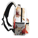 Multi leisure backpack,Pomeranian And Shihuahua Dog With Red Love On, travel sports School bag for adult youth College Students