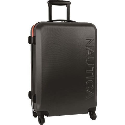 Nautica Luggage Ahoy 25 Inch Hardside Spinner, Grey/Orange, One Size