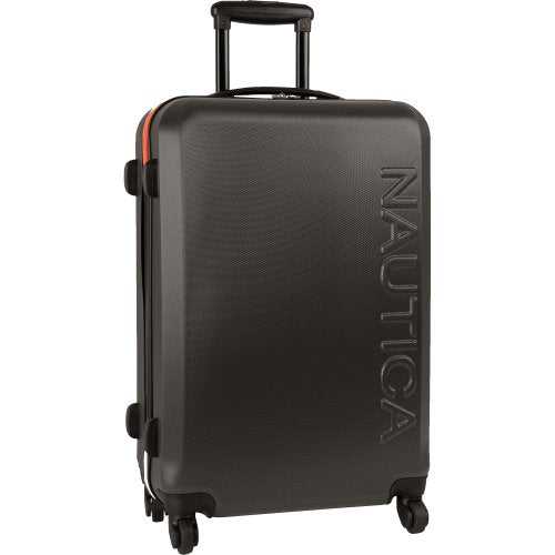 Nautica Luggage Ahoy 25 Inch Hardside Spinner, Grey/Orange, One Size