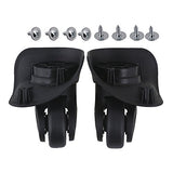 BQLZR Black Left&Right Lightweight Luggage Universal Wheels Accessories Pack of 2