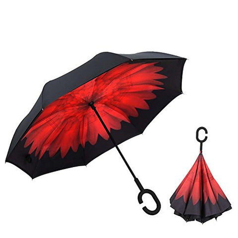 HOMEE Creative hands-free reverse umbrella double inverted sunny umbrella male and female long