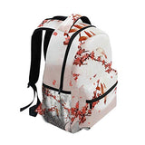Backpack Travel Vintage Chinese Plum Blossom Bird Moon School Bookbags Shoulder Laptop Daypack