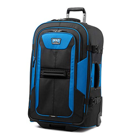 Travelpro Bold-Softside Expandable Rollaboard Upright Luggage, Blue/Black, Checked-Large 28-Inch