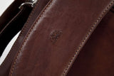Tony Perotti Italian Cow Napoli Laptop Zip-Around Double Compartment Leather Briefcase, Brown