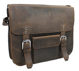 Vagabond Traveler 15" Cowhide Leather Stylish Casual Messenger Bag L59. Distress