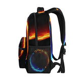 ALAZA Blue Red Fiery Dragon Backpack Daypack College School Travel Shoulder Bag