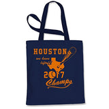 Tote Bag Houston Baseball World Champs 2017 Navy Blue Shopping Bag