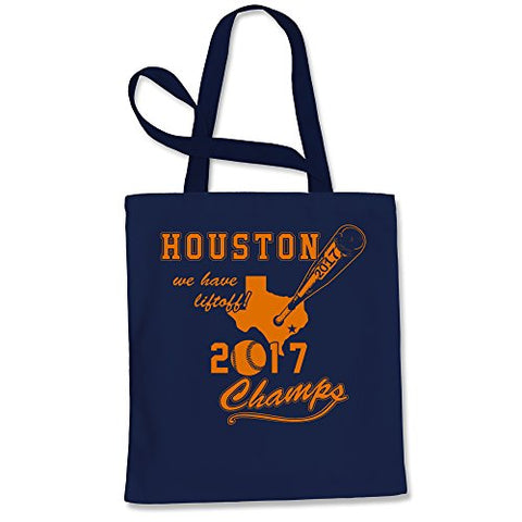 Tote Bag Houston Baseball World Champs 2017 Navy Blue Shopping Bag