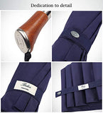 Balios (Designed in UK) Travel Umbrella | Luxurious Golden Rosewood Handle | Auto Open & Close |
